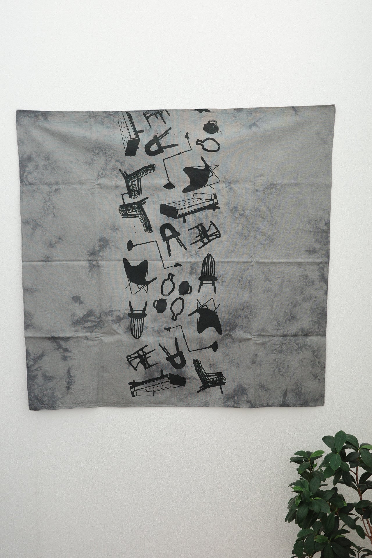 HUG me FUROSHIKI_コーヒー+ログウッド染め